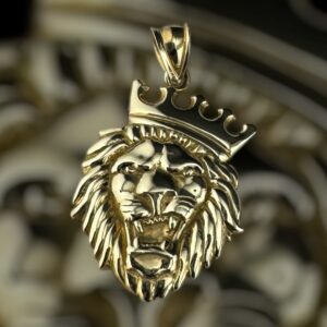 10k gold king lion pendant