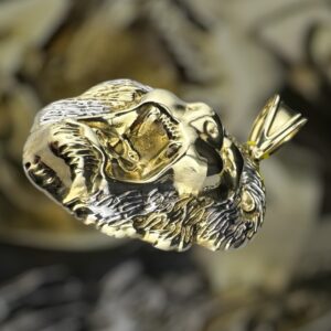 10k gold 2 tone lion pendant