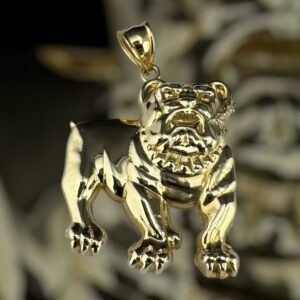 10k gold bulldog pendant