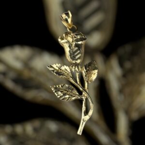 10k gold rose pendant
