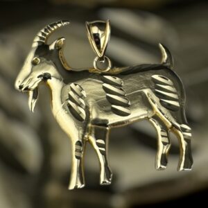 10k gold goat pendant