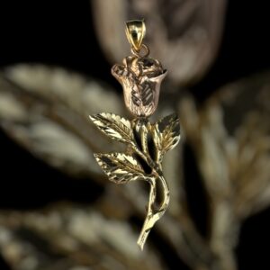 10k gold 2 tone rose pendant