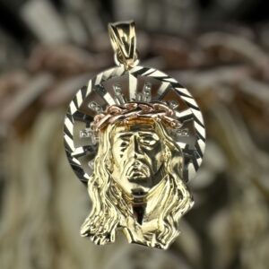 10k gold tritone jesus pendant