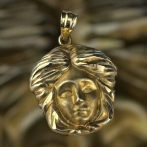 10k gold medusa head pendant