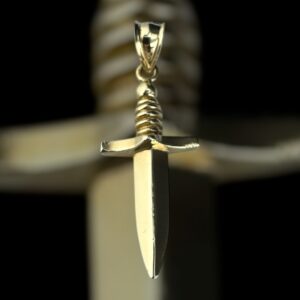 10k gold dagger pendant