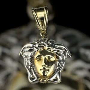 10k gold 2 tone medusa head