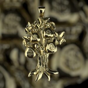 10k gold money tree pendant