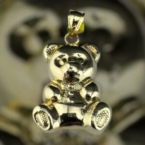 10k gold teddy bear pendant