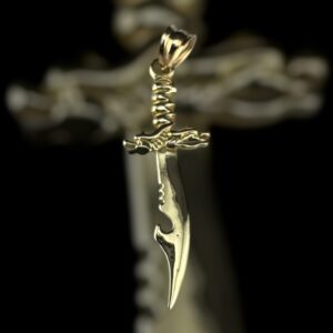 10k gold dagger pendant