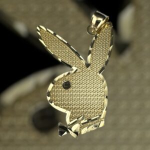 10k gold bunny pendant