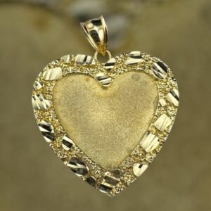 10K GOLD HEART MEMORIAL NUGGET PENDANT