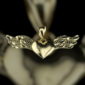 10k gold heart with angel wings (small)