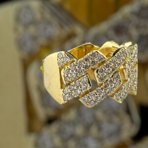 10k gold 2 carat weight cuban link diamond ring