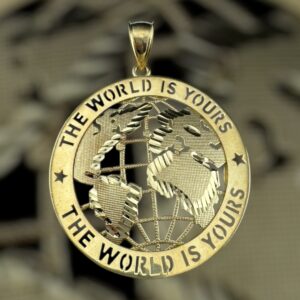 10k gold “the world is yours” pendant