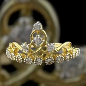 10k gold cz crown ring