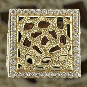 10k gold cz nugget style ring