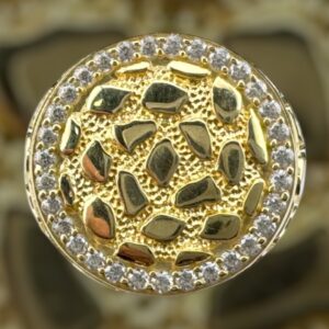 10k gold circle cz ring