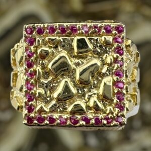 10k gold cz nugget style ring