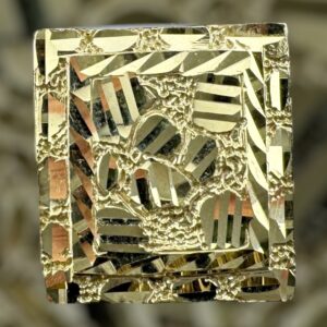 10k gold square diamond cut ring