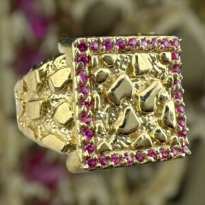 10k gold cz nugget style ring