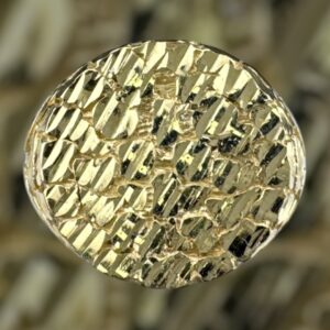 10k gold nugget brush style ring