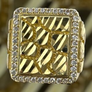 10k gold cz nugget style ring
