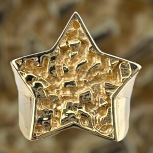 10k gold nugget style star ring