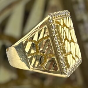 10k gold cz nugget style ring