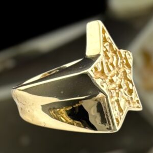 10k gold nugget style star ring