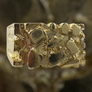 10k gold square nugget style ring
