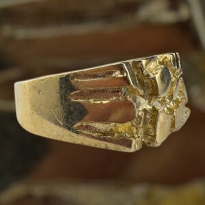 10k gold square nugget style ring