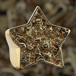 10k gold nugget style star ring