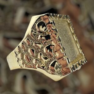 10k gold nugget style memorial ring