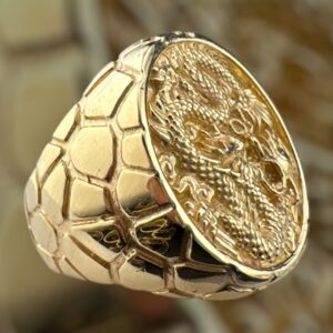 10k gold nugget style dragon ring
