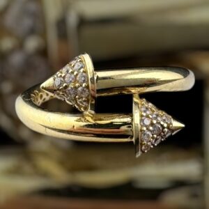 10k gold cz stud ring