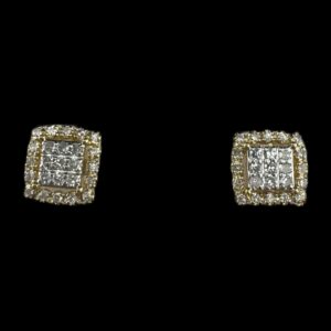 square shaped diamond earrings