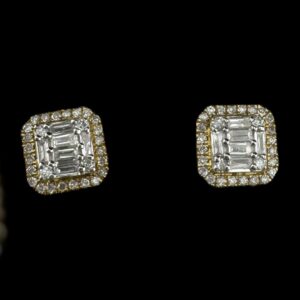 square shaped diamond earrings