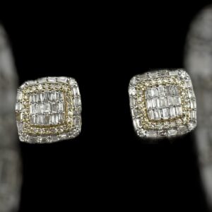 square shaped diamond earrings