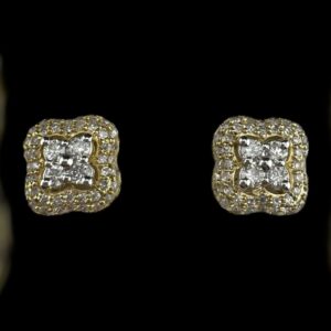 square shaped diamond earrings