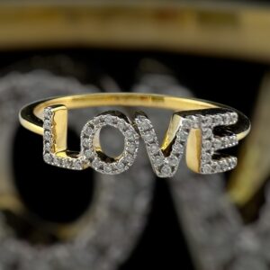diamond “love” ring