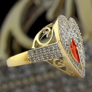 baguette diamond heart ring