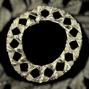 10k gold 17.5mm square diamond cut bracelets