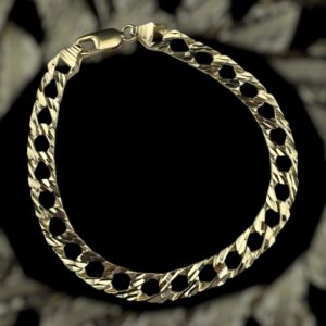 10K GOLD 7.5MM DIAMOND CUT BRACELET
