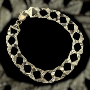 10K GOLD 12MM DIAMOND CUT BRACELET