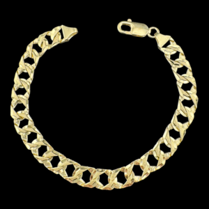 10k gold diamond cut/brush rounded bracelet