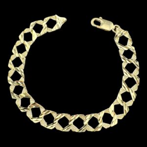 10k gold diamond cut bracelet