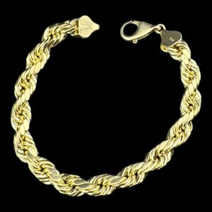 10k gold hollow rope bracelet
