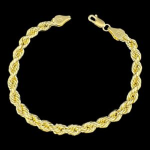 10k gold hollow rope bracelet