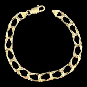 10k gold diamond cut square bracelet