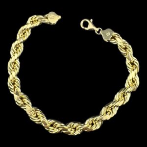 10k gold hollow rope bracelet
